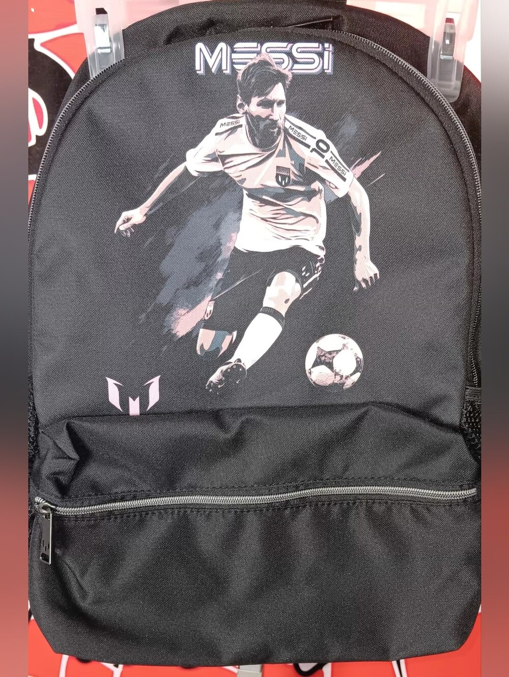 MESSI Black Graphic Soccer Backpack N.W.T